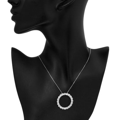 Exclusive 5.08ct Natural Earth Mined Diamond Eternity Circle Necklace, 14k White Gold — Top View