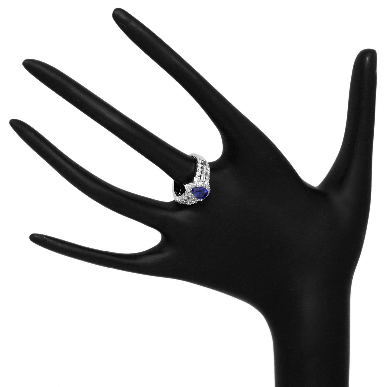 Exclusive 18K White Gold 1.22 Carat Sapphire Diamond Ring — 6 — Top View