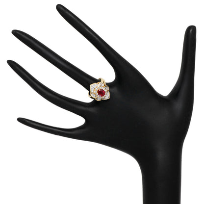 Exclusive 18K Yellow Gold 1.25 Carat Ruby Diamond Ring — 3.5 — Top View