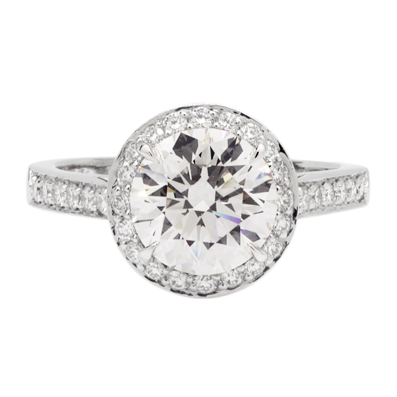 Exclusive Tiffany & Co. 950 Platinum 1.53 Carat Diamond Embrace Ring — Front View