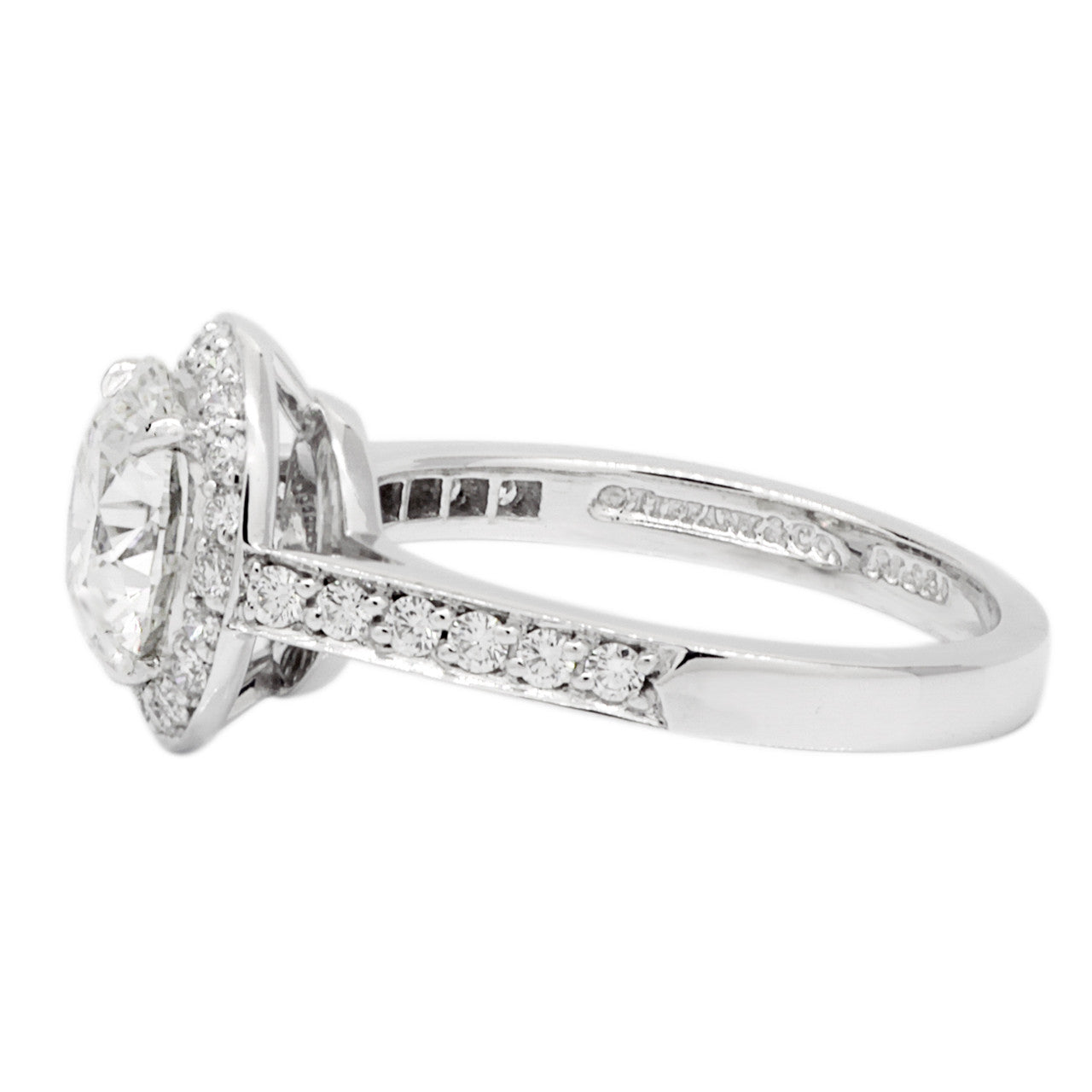 Exclusive Tiffany & Co. 950 Platinum 1.53 Carat Diamond Embrace Ring — Side View