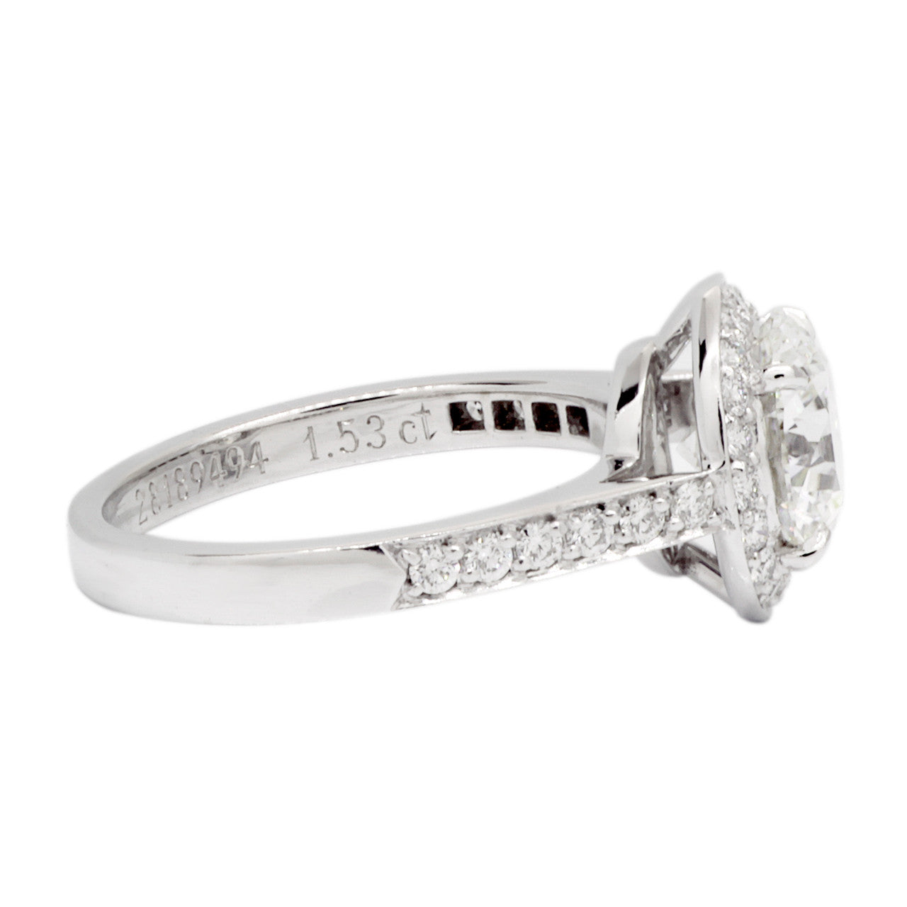 Exclusive Tiffany & Co. 950 Platinum 1.53 Carat Diamond Embrace Ring — Top View