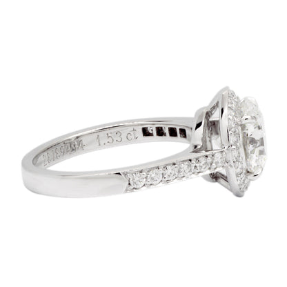Exclusive Tiffany & Co. 950 Platinum 1.53 Carat Diamond Embrace Ring — Top View