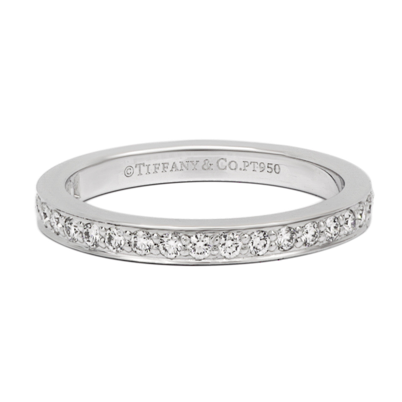 Exclusive Tiffany & Co. Platinum Diamond Half Eternity Ring — Front View