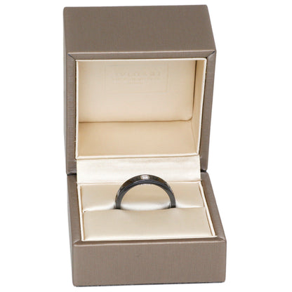 Exclusive Bulgari Black Ceramic & Diamond Band Ring — Top View