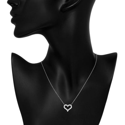 Exclusive Tiffany & Co. Platinum & Diamond  Small  Hearts Pendant — Detail View