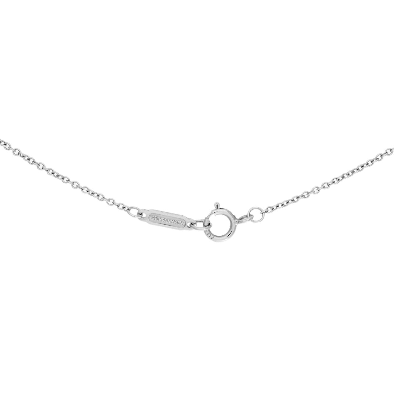 Exclusive Tiffany & Co. Platinum & Diamond  Small  Hearts Pendant — Back View