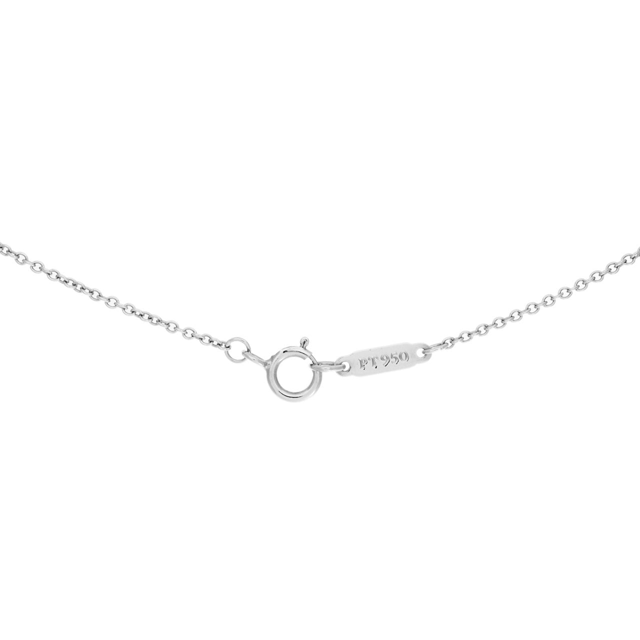Exclusive Tiffany & Co. Platinum & Diamond  Small  Hearts Pendant — Top View