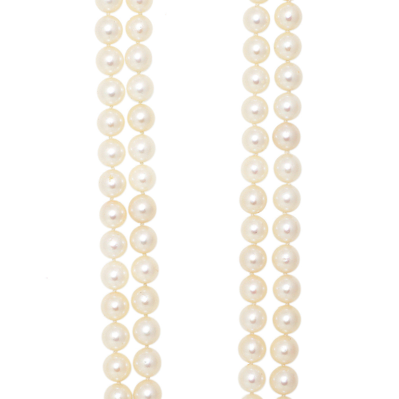Exclusive 14K White Gold & Diamond Akoya Pearl Double Strand Necklace — Side View