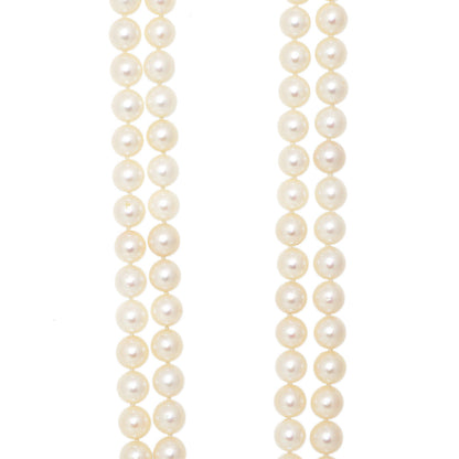 Exclusive 14K White Gold & Diamond Akoya Pearl Double Strand Necklace — Side View