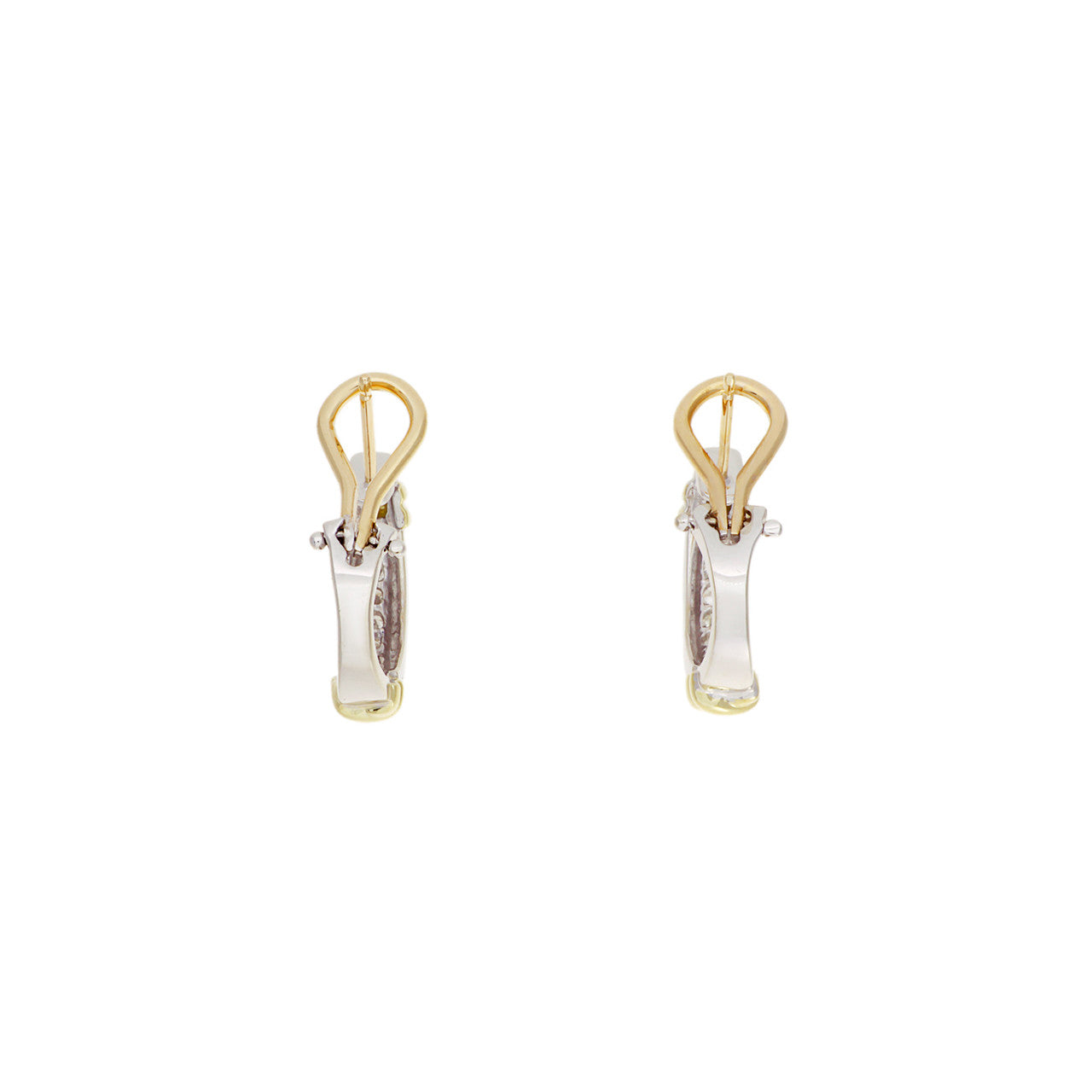 Exclusive 10K White & Yellow Gold 0.42 Carat Diamond Earrings — Side View