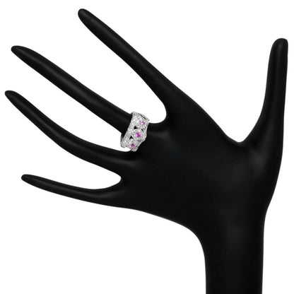 Exclusive 18K White Gold 0.38 Carat Pink Sapphire & Diamond Ring — 6 — Top View