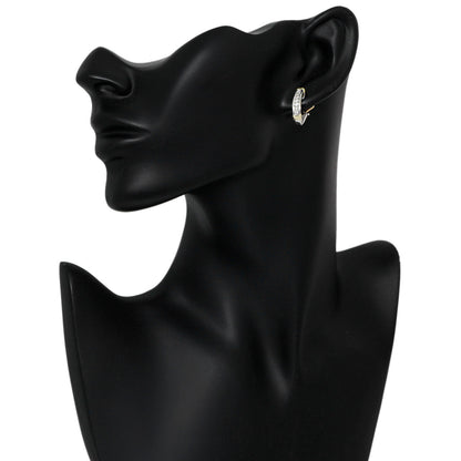 Exclusive 10K White & Yellow Gold 0.42 Carat Diamond Earrings — Back View