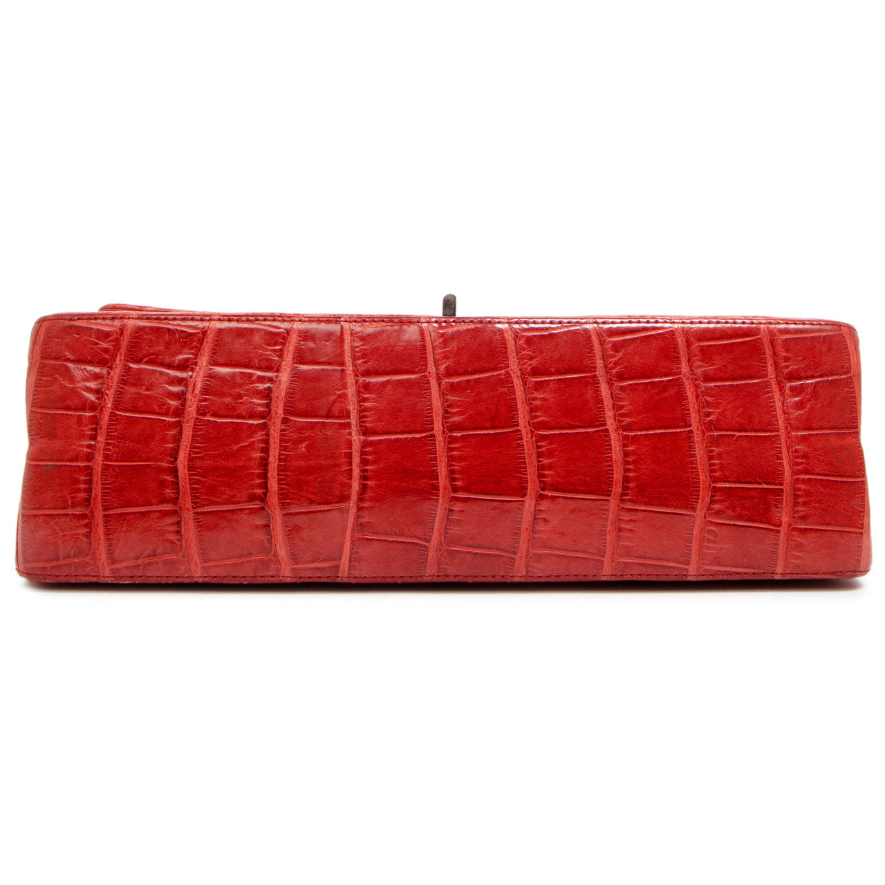 Exclusive Chanel  Red Alligator Reissue 2.55 Double Flap 226 — Detail View