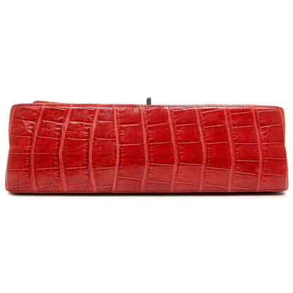 Exclusive Chanel  Red Alligator Reissue 2.55 Double Flap 226 — Detail View