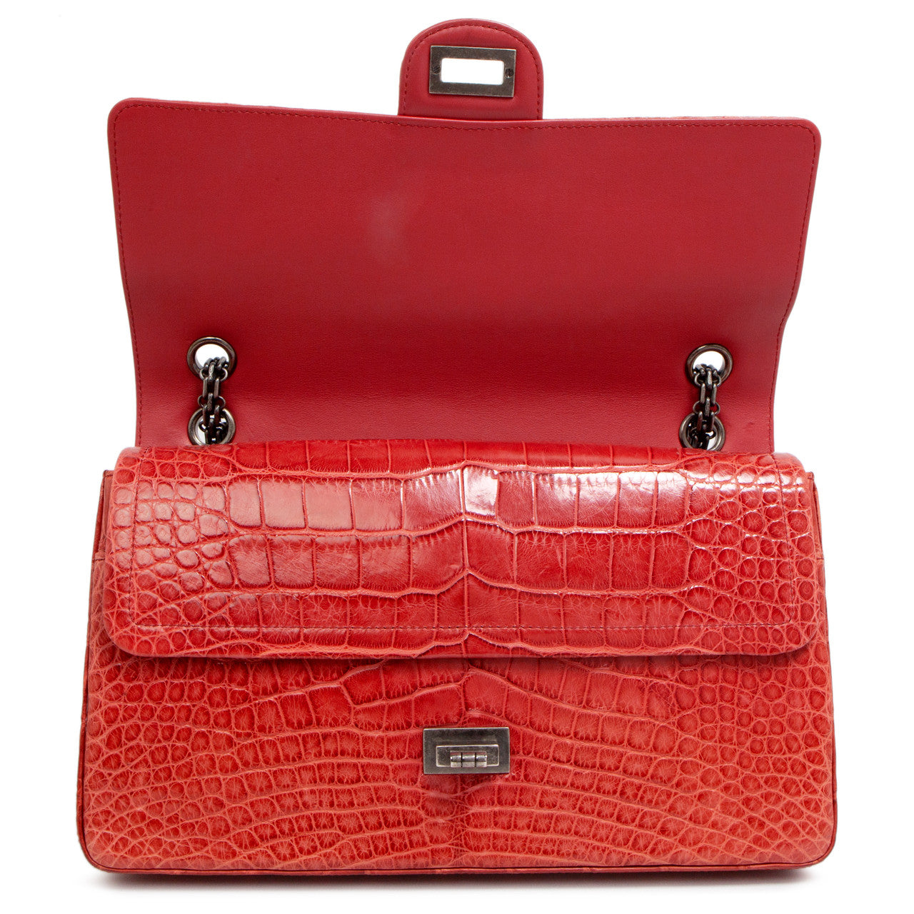 Exclusive Chanel  Red Alligator Reissue 2.55 Double Flap 226 — Alternate View 12