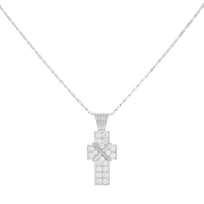 Exclusive Platinum 1.34 Carat Diamond Cross Pendant — Front View