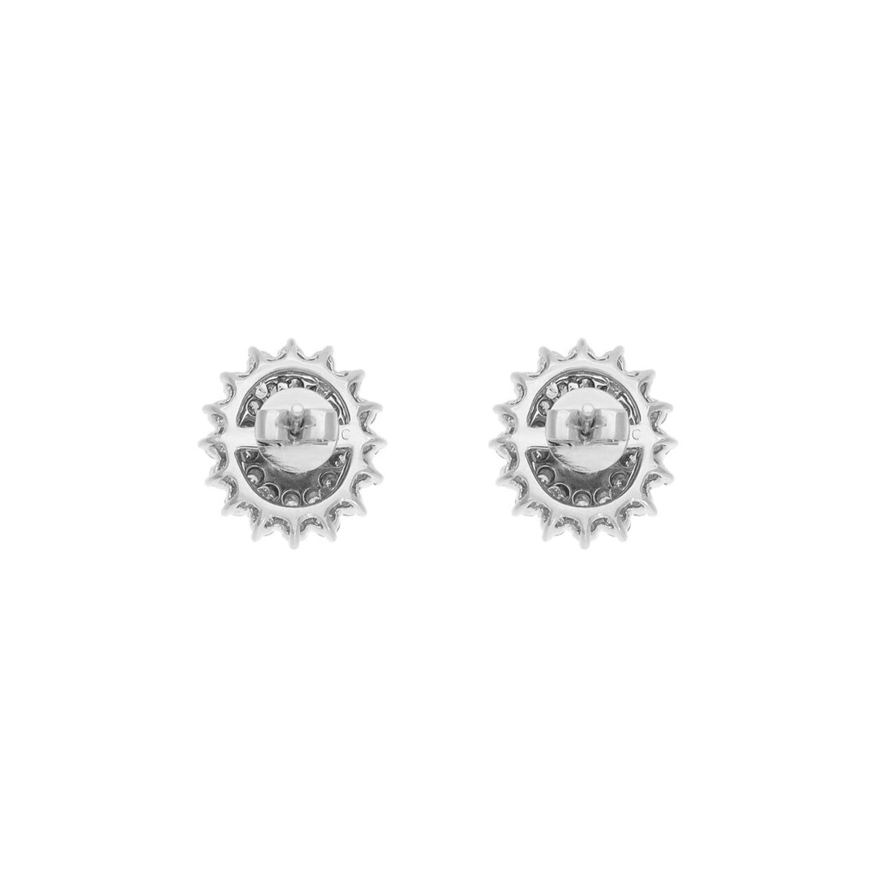 Exclusive 18K White Gold 2.06 Carat Ruby Diamond Earrings — Back View