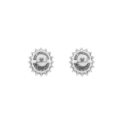 Exclusive 18K White Gold 2.06 Carat Ruby Diamond Earrings — Back View