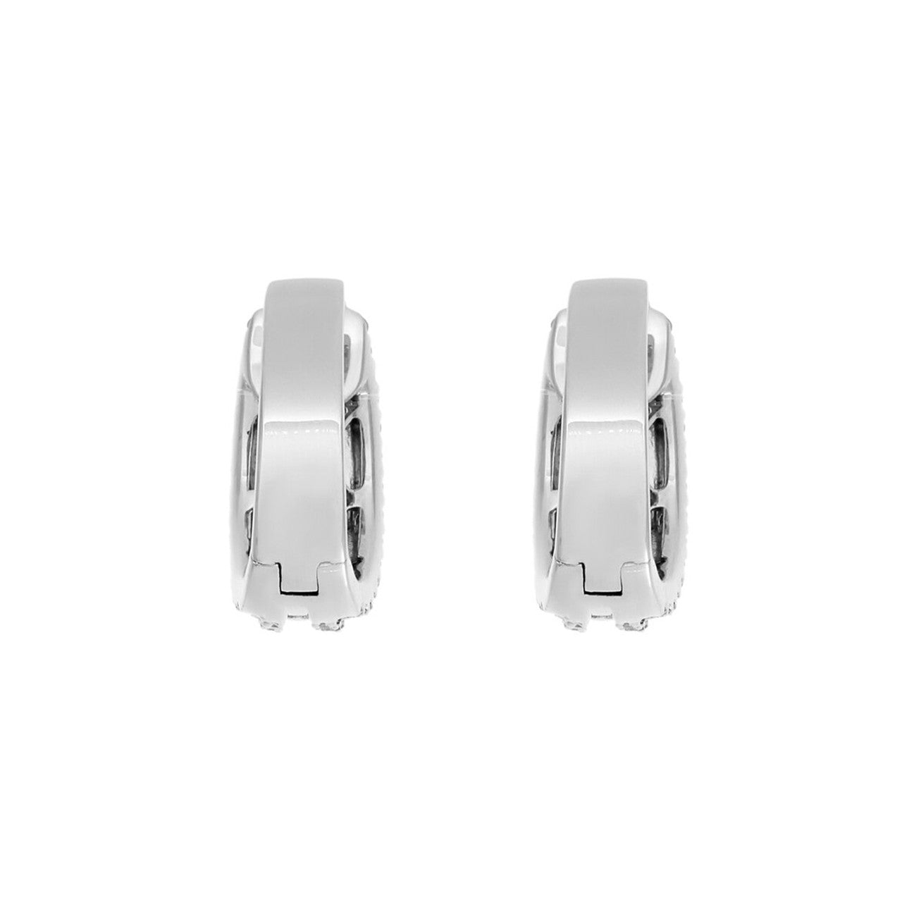 Exclusive 18K White Gold 2.28 Carat Diamond Hoop Earrings — Back View