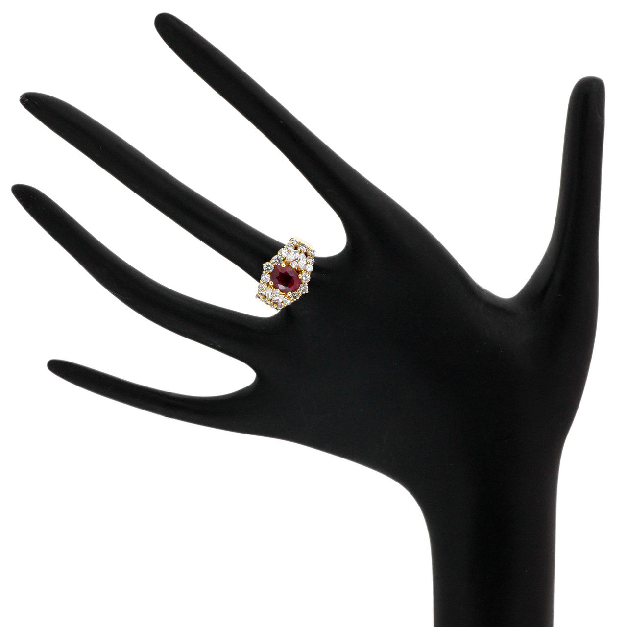 Exclusive 18K Yellow Gold 1.80 Carat Ruby Diamond Ring — 5 — Back View
