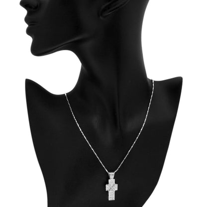 Exclusive Platinum 1.34 Carat Diamond Cross Pendant — Top View