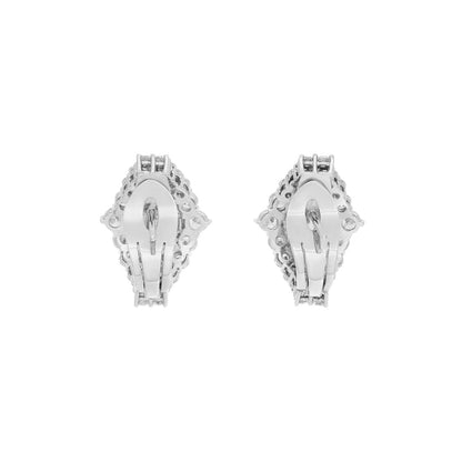 Exclusive 18K White Gold 3.80 Carat Diamond Earrings — Side View