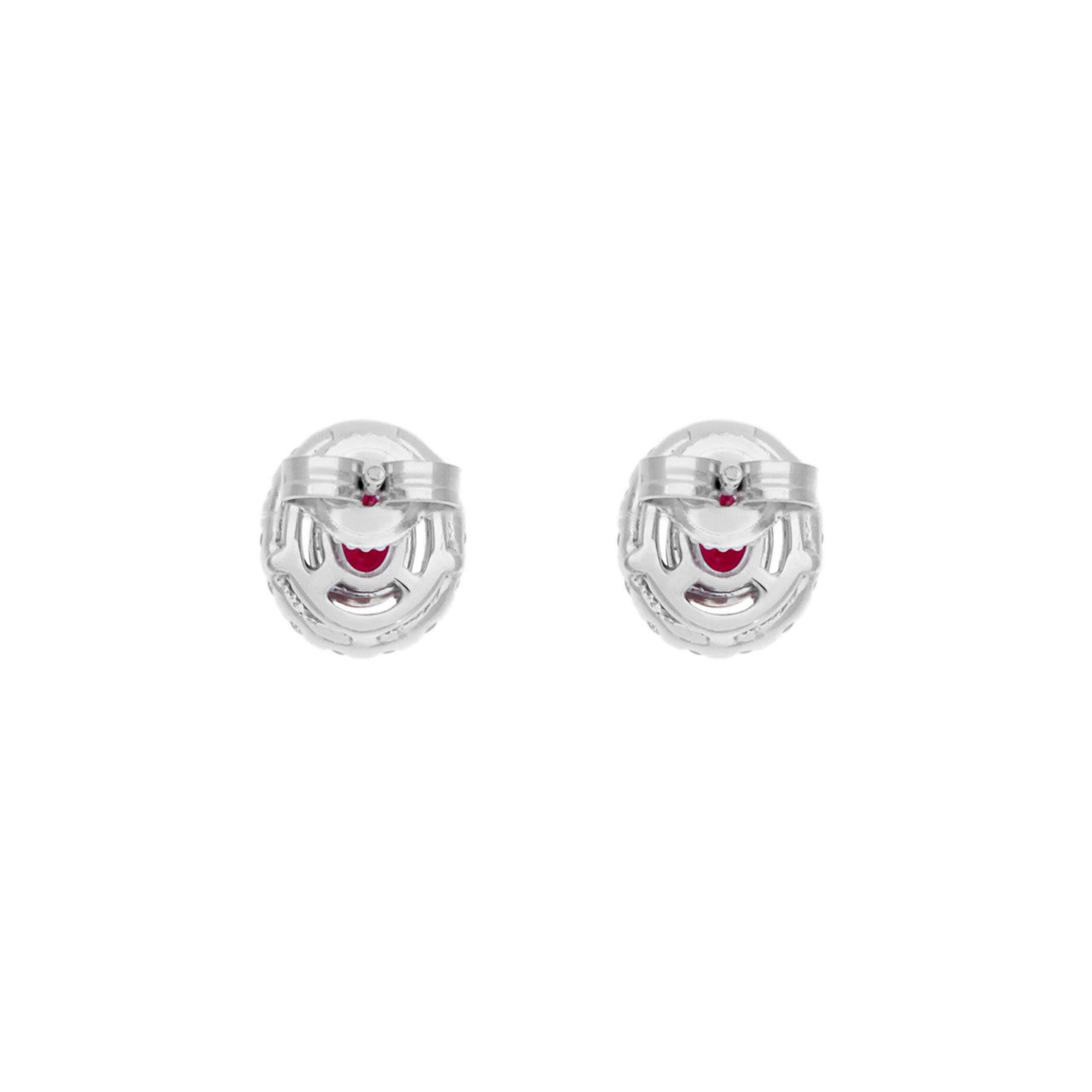 Exclusive 18K White Gold 0.64 Carat Ruby Diamond Earrings — Side View