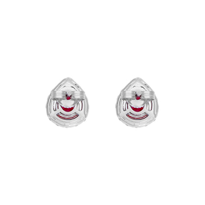 Exclusive 18K White Gold 1.58 Carat Ruby Diamond Earrings — Side View