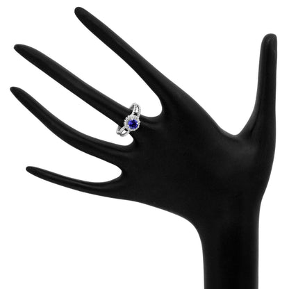 Exclusive 14K White Gold Diamond Tanzanite Ring — 4 — Back View