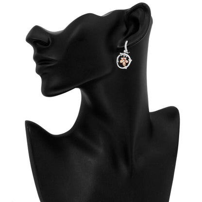 Exclusive 18K White & Rose Gold 1.34 Carat Diamond Drop Earrings — Top View