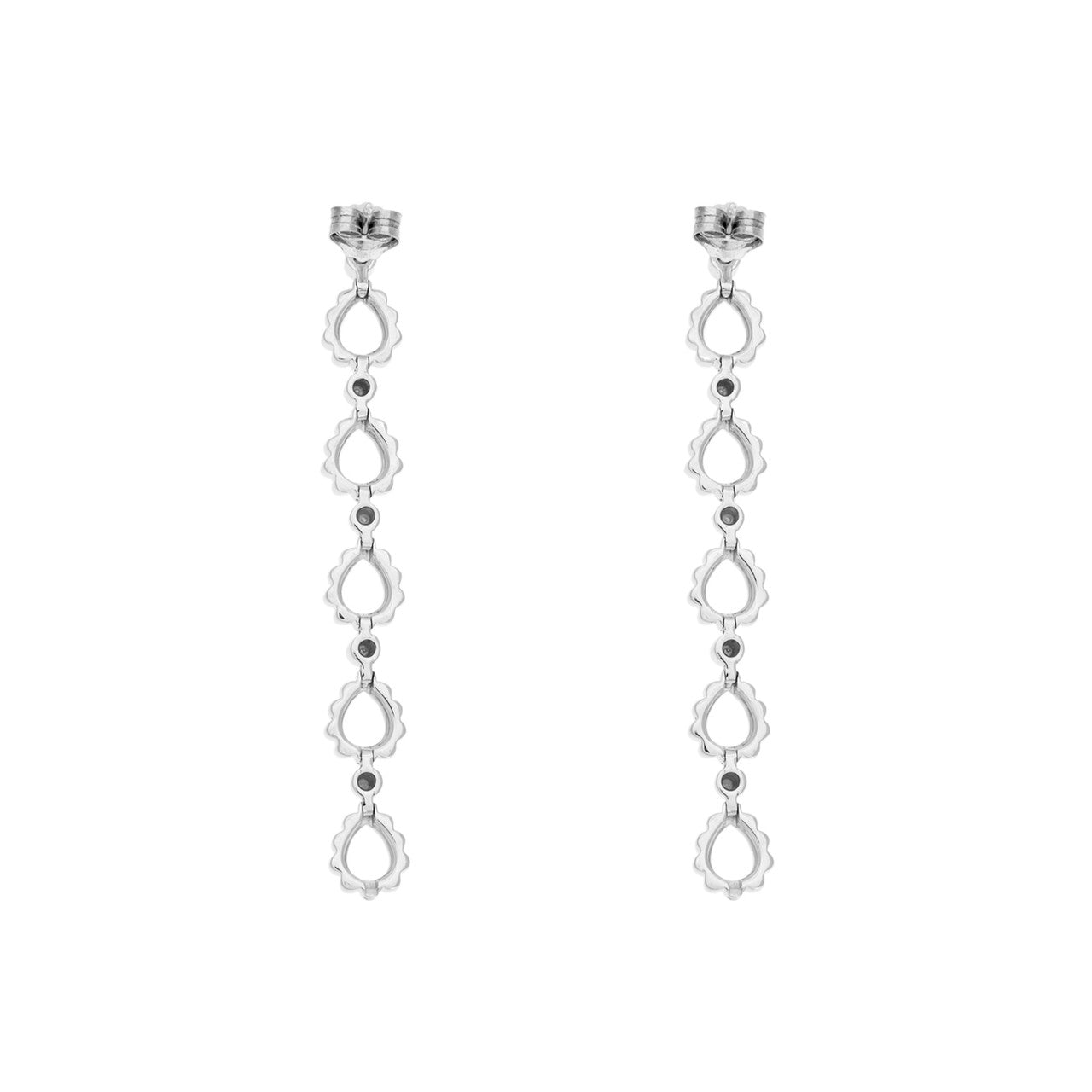 Exclusive 18K White Gold  Drop  Earrings — Side View