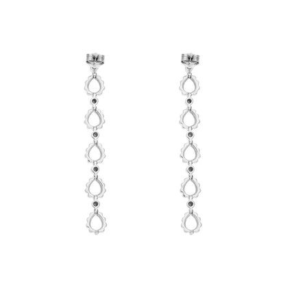 Exclusive 18K White Gold  Drop  Earrings — Side View