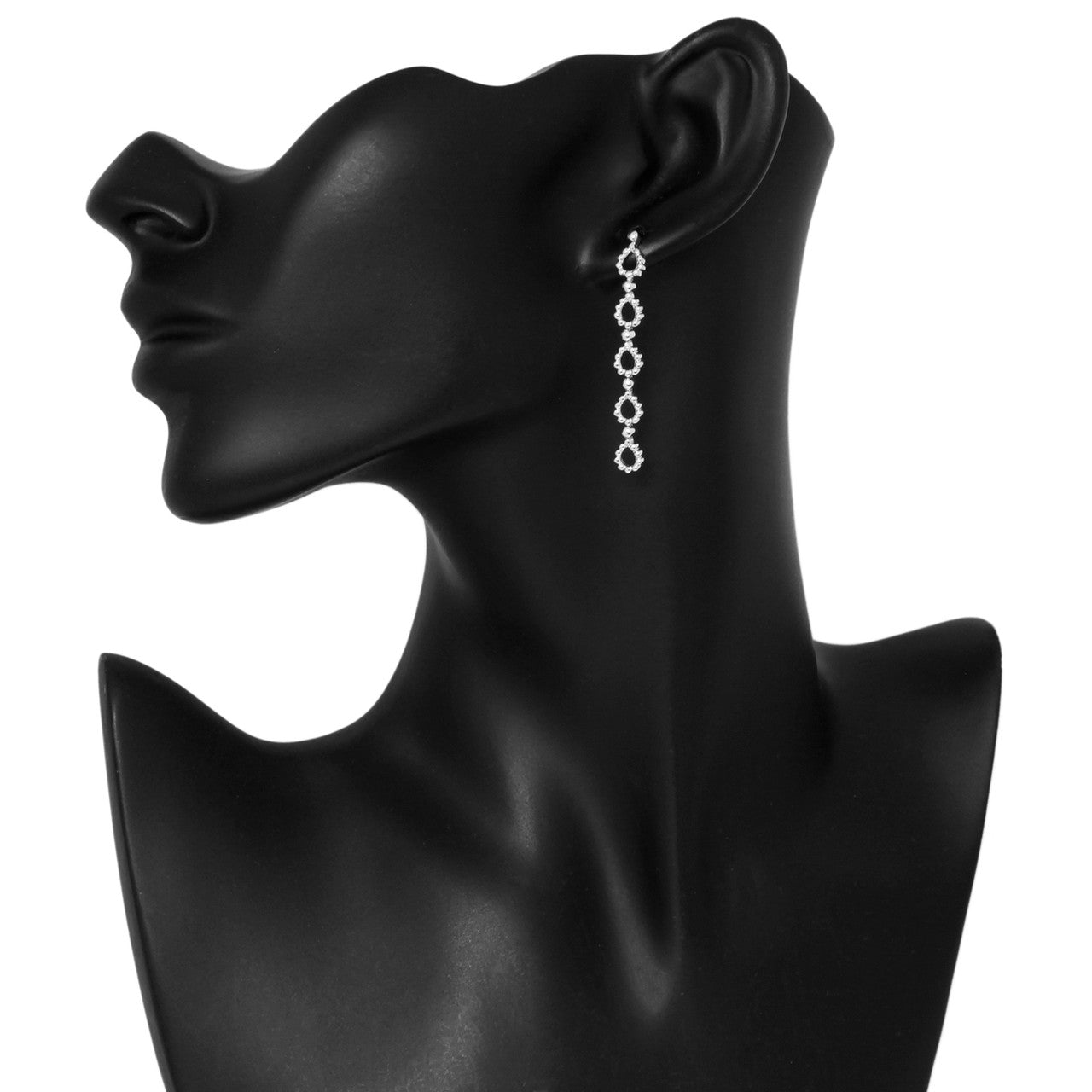 Exclusive 18K White Gold  Drop  Earrings — Back View