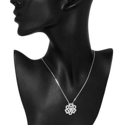 Exclusive 18K White Gold 1.17 Carat Diamond Hearts Pendant — Back View