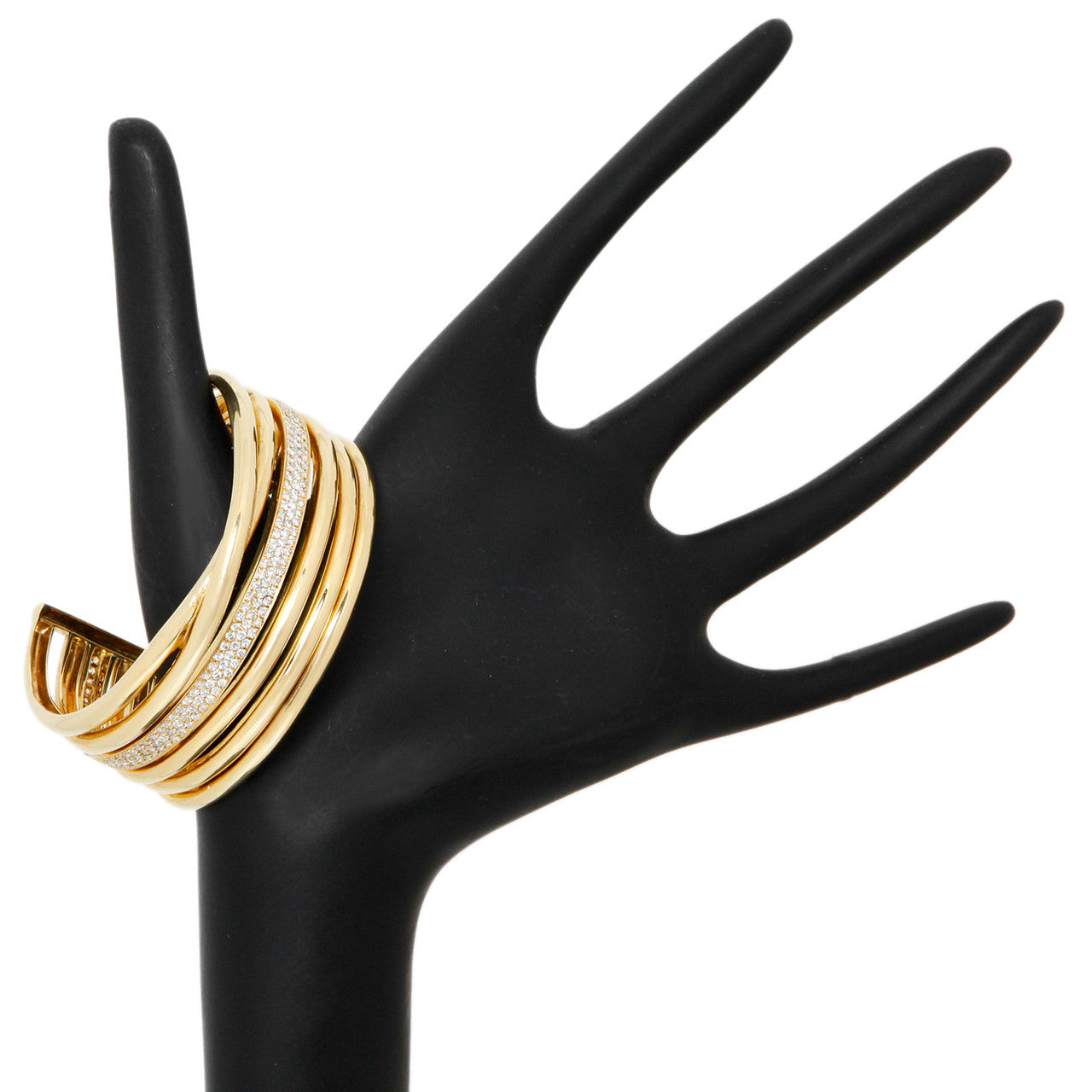 Exclusive 18K Yellow Gold 2.60 Carat Diamond Bracelet — Back View