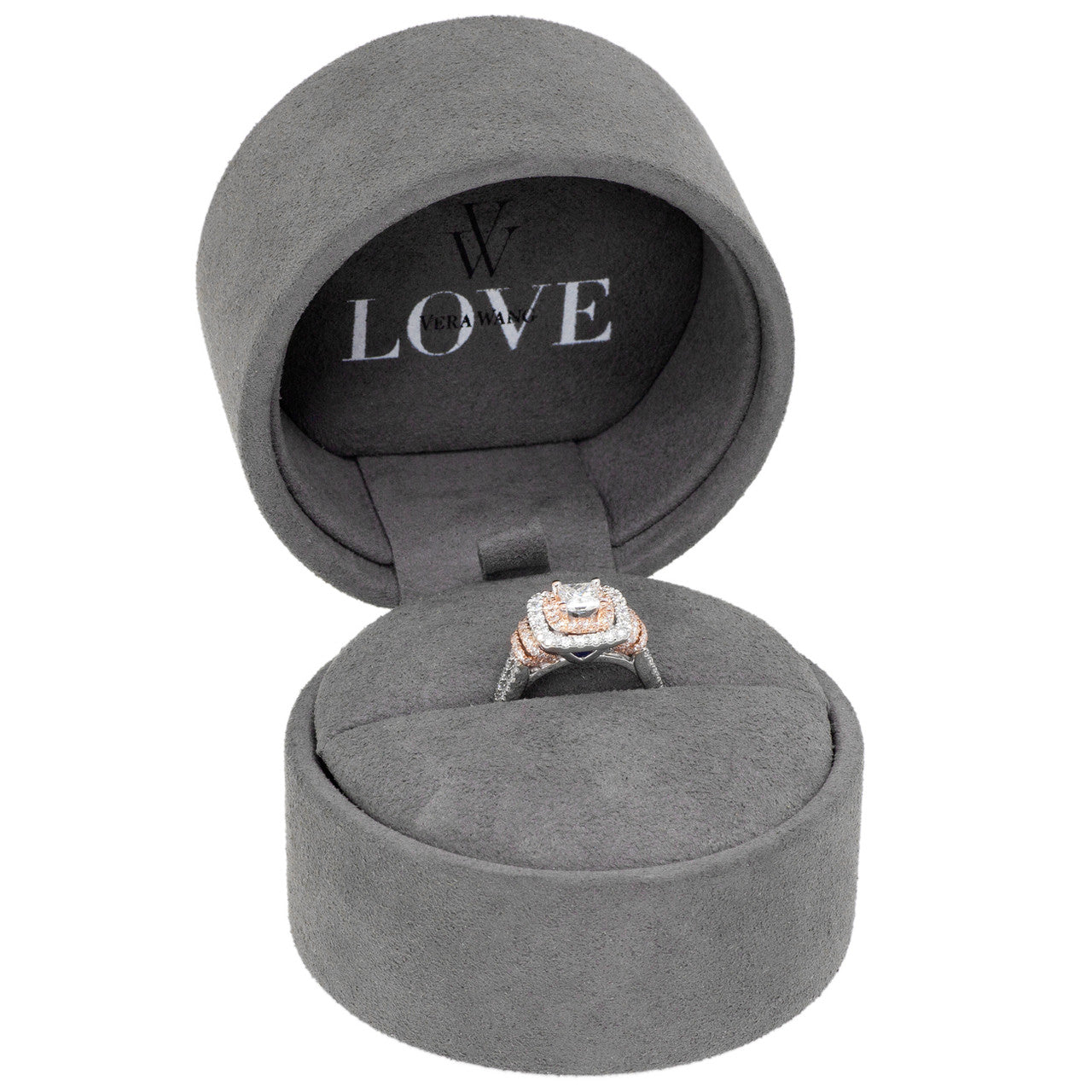 Exclusive 14K White Gold Vera Wang Princess Cut Diamond Ring — 3.5 — Detail View