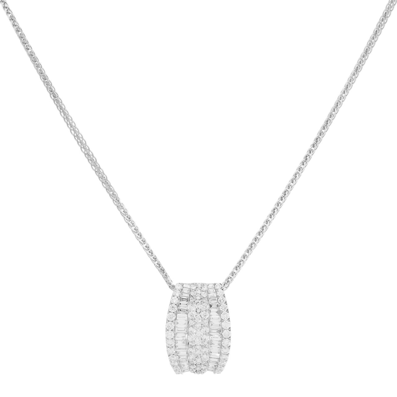 Exclusive 18K White Gold 2.56 Carat Diamond Pendant — Front View