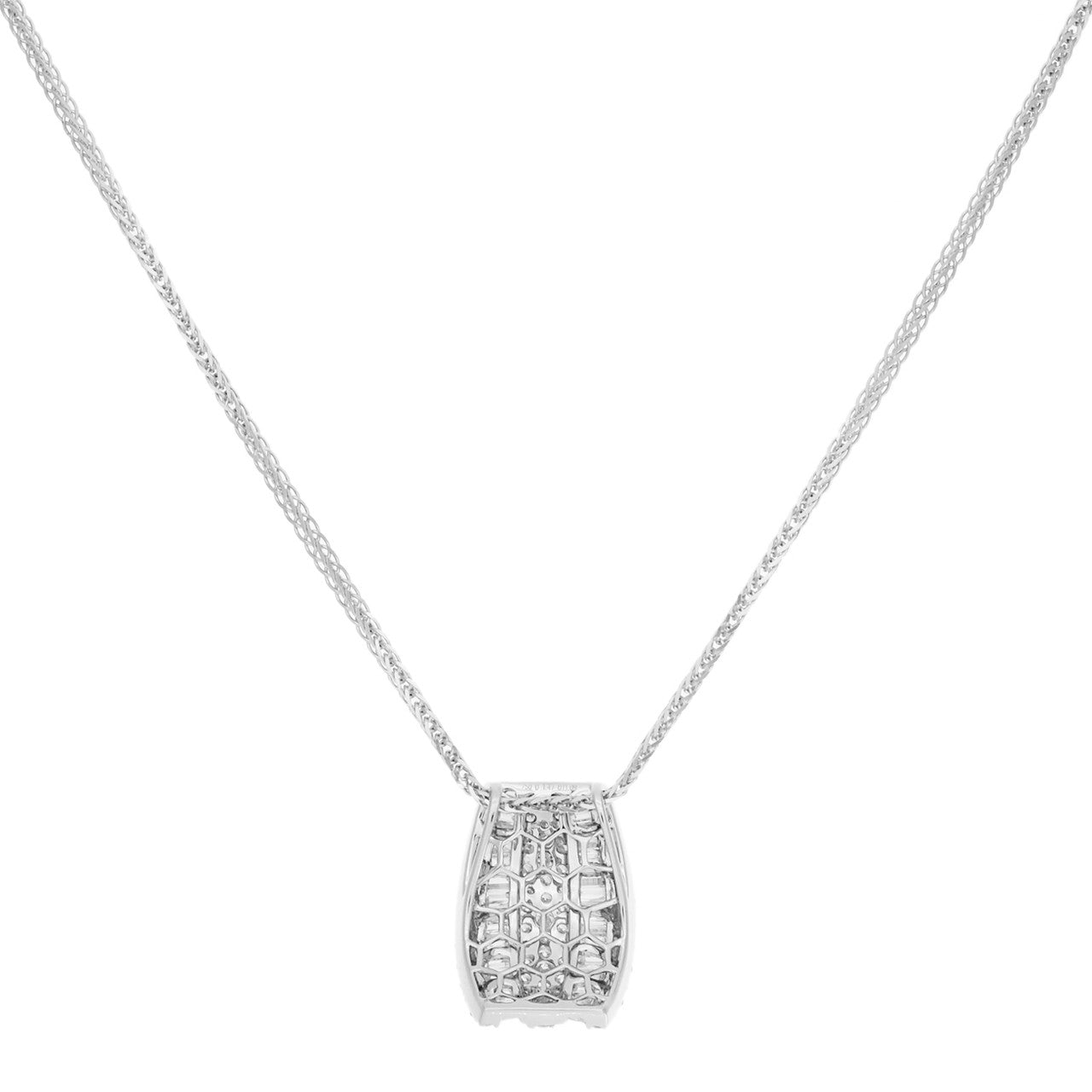 Exclusive 18K White Gold 2.56 Carat Diamond Pendant — Side View