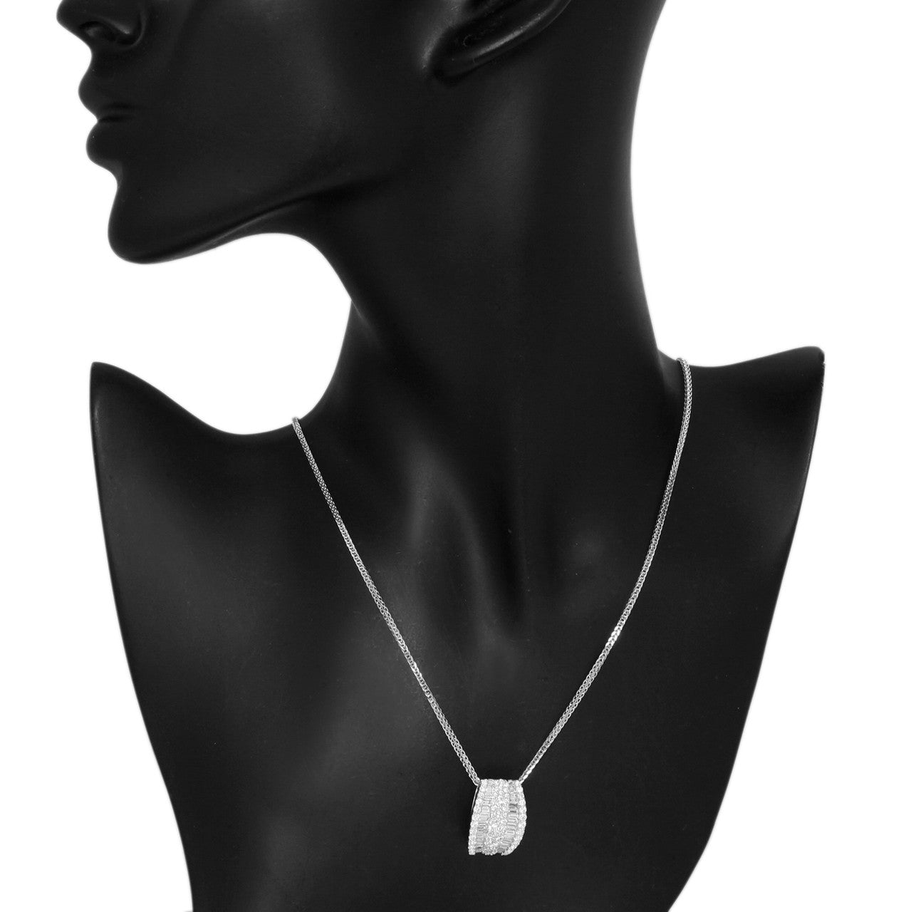 Exclusive 18K White Gold 2.56 Carat Diamond Pendant — Back View