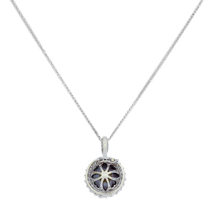 Exclusive 18K White Gold Tahitian Black Pearl Diamond Pendant — Side View