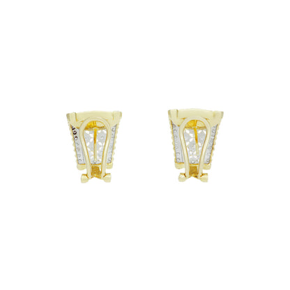 Exclusive 18K Yellow Gold 0.72 Carat Diamond Half Hoop Earrings — Side View
