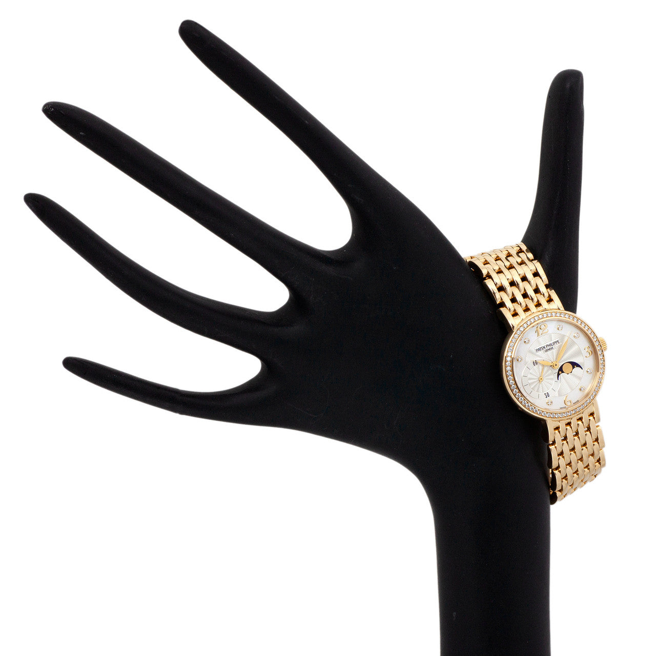Exclusive Patek Philippe 18K Yellow Gold & Diamond Calatrava Moonphase Ladies Watch 4958-1J — Top View