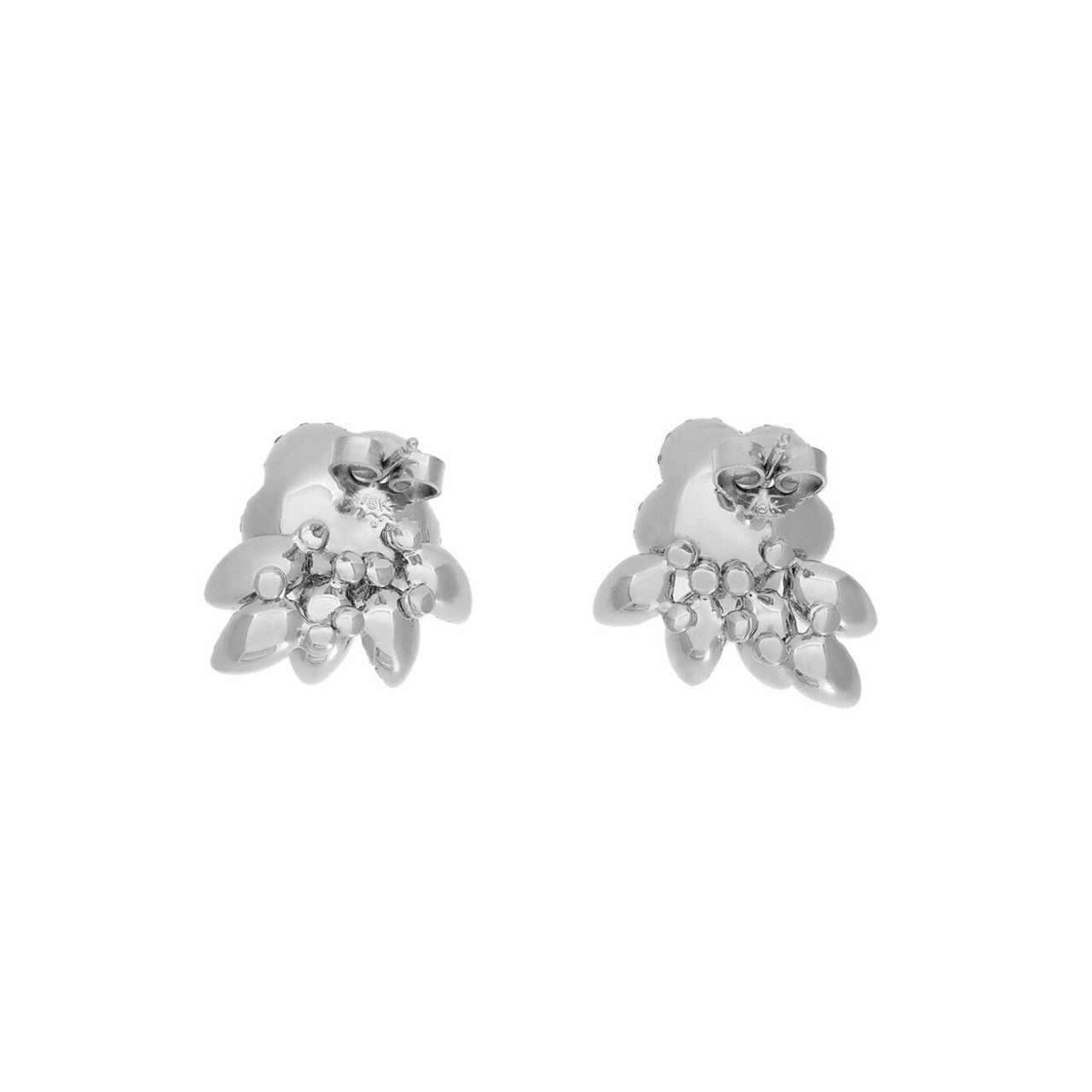 Exclusive 18K White Gold Blossom 1.66 Carat Diamond Earrings — Side View