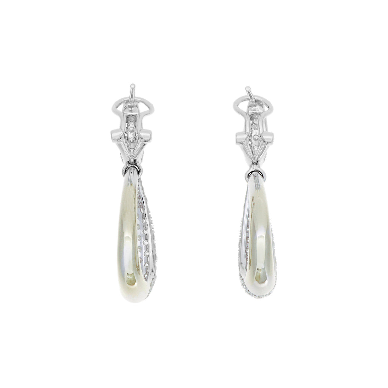 Exclusive 18K White Gold 2.00 Carat Diamond Drop Earrings — Side View