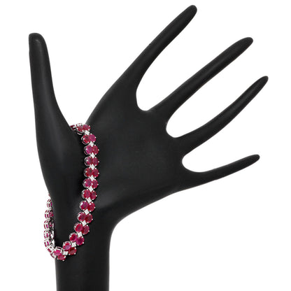 Exclusive 18K White Gold 27.00 Carat Ruby Diamond Bracelet — Back View