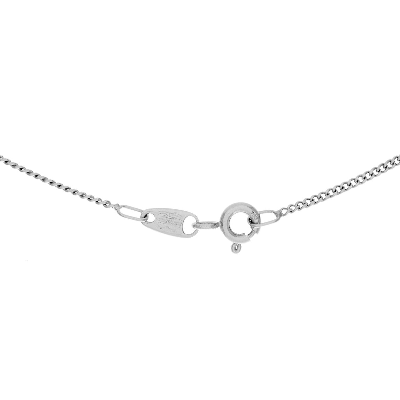 Exclusive 18K White Gold Diamond Pink Sapphire Pendant Necklace — Back View