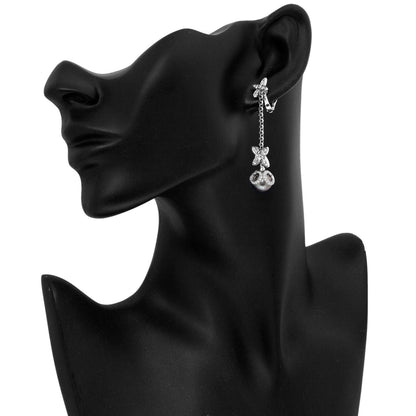 Exclusive Louis Vuitton 18K White Gold, Diamond, Tahitian Pearl Elegantes Ear Pendants — Back View