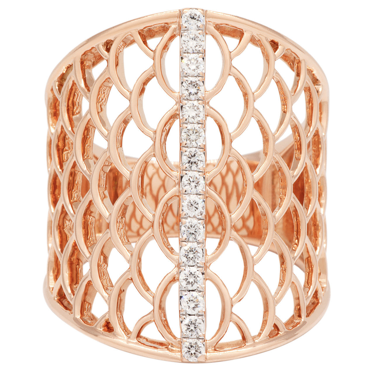 Exclusive 14K Rose Gold 0.22 Carat Diamond  Ring — Front View
