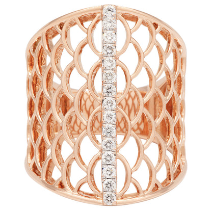 Exclusive 14K Rose Gold 0.22 Carat Diamond  Ring — Front View